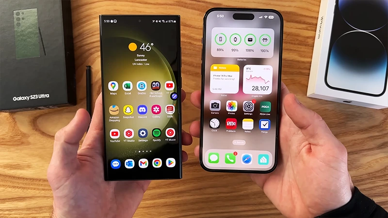 Samsung Galaxy S23 Ultra ou iPhone 14 Pro Max