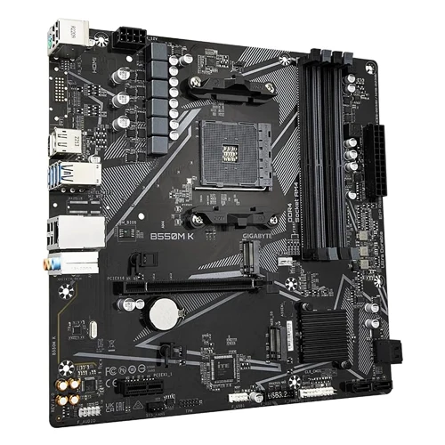 PLACA-MÃE GIGABYTE B550M, AM4 4XDDR4(MÁX128GB), 4 SATA, 1 M.2, 2XUSB 3.2, 4XUSB 2.0, 1XHDMI