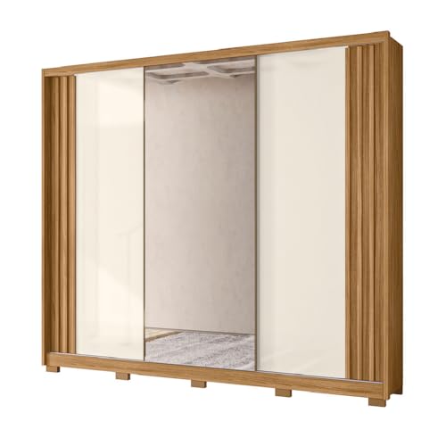 Guarda-roupa Casal com Espelho 6 Gavetas 3 Portas Móveis Inspiração Arizona - Moval