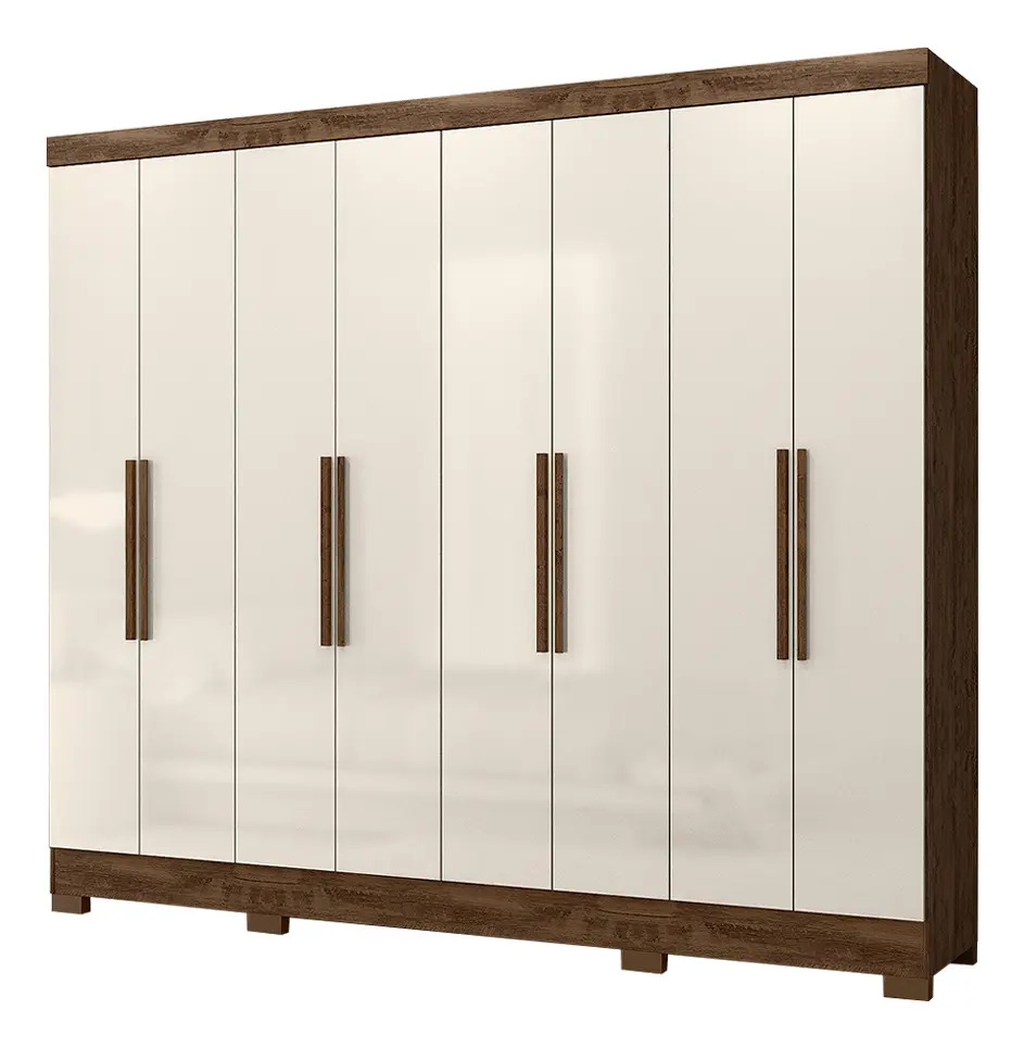 Guarda Roupas Casal 4 Gavetas Diplomata Castanho / Baunilha Castanho Wood - Moval